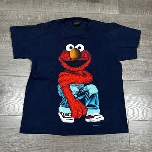 Vtg 90s Change's Jim Henson Sesame Street ELMO‎ T-Shirt Men M Blue Single Stitch